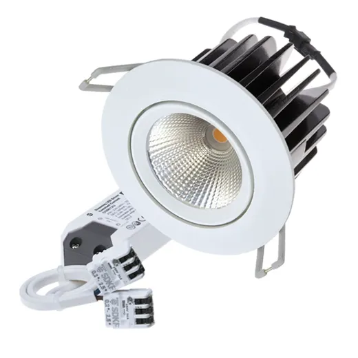 LED Einbauspot Komplettset PRO, 12W, 820lm, 4000K, CRI92, IP44, weiss matt