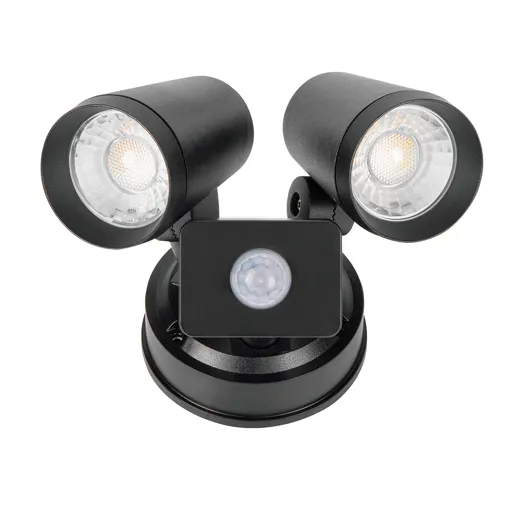 LED Wandleuchte Sherlock schwarz, 2x8W, 2x650lm, 3000K, CRI80, IP65