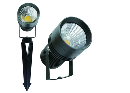 LED Gartenspot Louis, 12W, 230V, 1150lm, 3000K, CRI80, IP67, 40°, 5m Kabel Typ12 inkl. Erdspiess