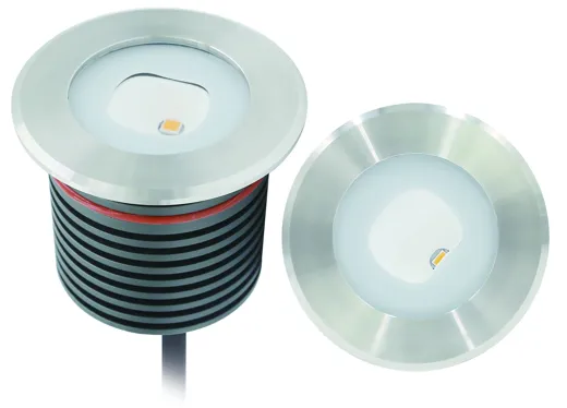LED Bodeneinbaustrahler Pagina, 9W, 24V, 550lm, 2700K, CRI80, IP67, 45°, 10m offenes Kabel