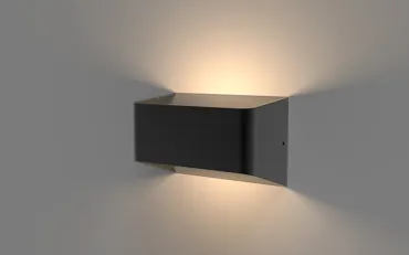 LED Wandleuchte Arya schwarz RAL9005, 2x5W, 2x450lm, 3000°K, CRI80, IP54