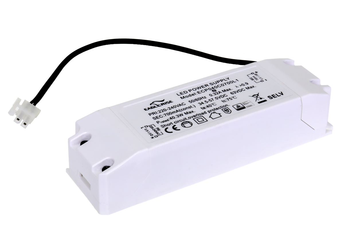 LED Netzteil zu Panel 40W, 700mA on/off, inkl. Steckverbindung 40W, 230V  50Hz, EVG 700mA, nicht dimmbar