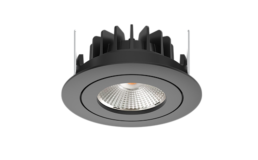 LED Einbauspot Apollo, 8W, 36°, 765lm, CRI90, IP54/IP20, Da/D=80/95mm, schwarz matt