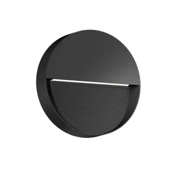 LED Wandleuchte Escada schwarz RAL9005, 8W, Ø180mm H=35mm, 3000K, 350lm, CRI80, IP65