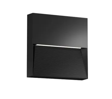 LED Wandleuchte Escada schwarz RAL9005, 8W, 180mmx180mm, H=35mm, 3000K, 350lm, CRI80, IP65