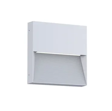 LED Wandleuchte Escada silber RAL9007, 8W, 180mmx180mm H=35mm, 3000K, 350lm, CRI80, IP65