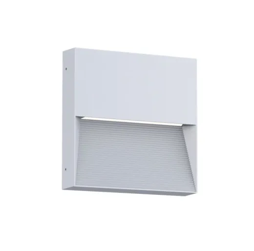 LED Wandleuchte Escada silber RAL9007, 8W, 180mmx180mm H=35mm, 3000K, 350lm, CRI80, IP65