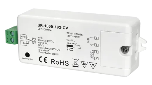 Funk/Push LED Dimmer 1 Kanal, 12-36V DC, (192W/24V), IP20, 95x37x20mm