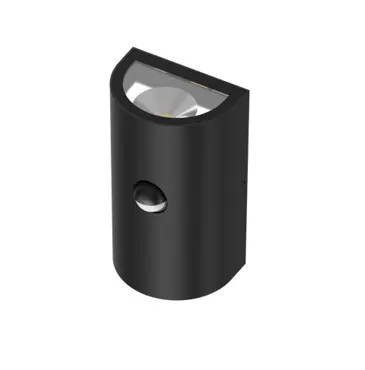 LED Wandleuchte Hera schwarz RAL9005, 2x5W, 2x450lm, 3000°K, CRI80, IP65, PIR-Sensor