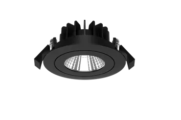 LED Einbauspot APOLLO MINI, 6W, 36°, 575lm, CRI80, IP54, Da/D=68/80mm, schwarz, 3000K
