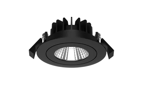 LED Einbauspot APOLLO MINI, 6W, 36°, 575lm, CRI80, IP54, Da/D=68/80mm, schwarz, 3000K