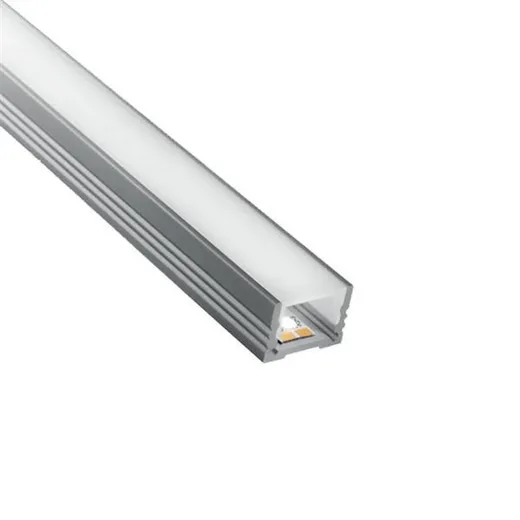 Alu-Profil BARDOLINO FLACH, 18.4x13mm, Abdeckung opal, (Profillänge max. 5m)