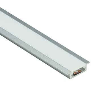 Alu-Profil PLANAR mit Kragen, 17.5x7mm, Abdeckung opal, (Profillänge max. 3m)