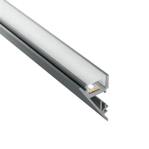 Alu-Profil WALLIGHT, 23,35×37,12mm, Abdeckung opal, (Profillänge max. 5m)