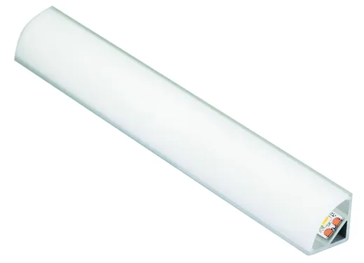 Alu-Profil Corner 16, 16x16mm, Abdeckung opal rund, (Profillänge max. 3m)