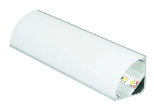 Alu-Profil Corner 30, 30x30mm, Abdeckung opal rund, (Profillänge 3m), AP