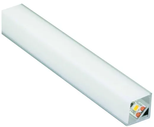 Alu-Profil Corner 16, 16x16mm, Abdeckung opal eckig, (Profillänge max. 3m)