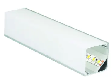 Alu-Profil Corner 30, 30x30mm, Abdeckung opal eckig, (Profillänge 3m), AP