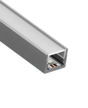 Alu-Profil BARDOLINO Midi flach, 15x12mm, Abdeckung opal (Profillänge max. 5m)