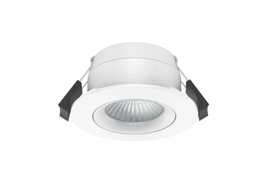LED Einbauspot FIRE, 8W, 36°, 690lm, CRI90, IP54, Da/D=68-80/90mm, weiss matt, 3000K dimmbar Phase, Einbau in Isolation