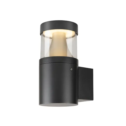 LED Wandleuchte Tom Concave Round II LED, 9.5W, 470lm, 2700/3000K, CRI80, IP65, anthrazit
