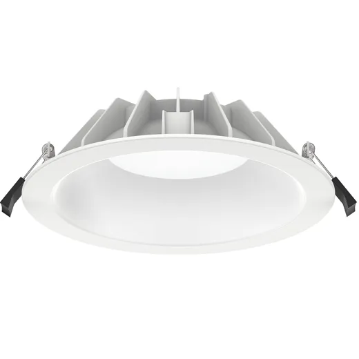 LED Downlight SYDNEY, 33W, 3000K/4000K/5700K, CRI80, 90°, IP44, Bohrloch 205-215mm, weiss, inkl. Betriebsgerät Phase