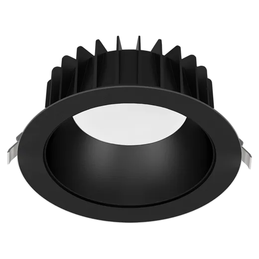 LED Downlight OFFICE, 25W, 3000K 4000K 5700K, CRI80, 80°, IP54, Bohrloch 200mm, schwarz, On/Off