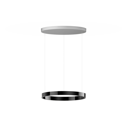 LED Ringleuchte SPACE RING 600, 46W, Ø600mm, 2400lm, 3000K, CRI90, up/down, 36°↓110°↑, IP20, DALI, chrom schwarz
