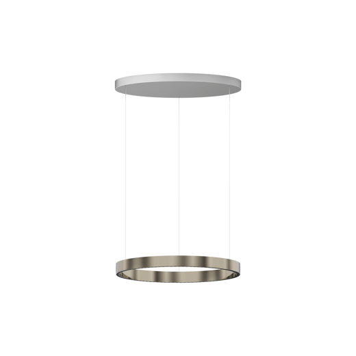 LED Ringleuchte SPACE RING 600, 46W, Ø600mm, 2400lm, 3000K, CRI90, up/down, 36°↓110°↑, IP20, DALI, nickel gebürstet