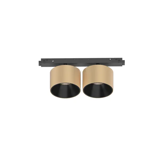 Systempendel DOUBLE schwarz-gold, LED 20W, 3000K, CRI90, DALI