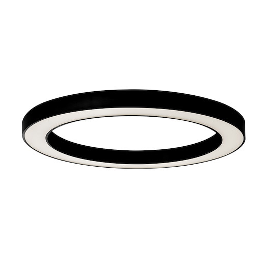 Anbauleuchte RING 900 schwarz, Mikroprisma, 55/75/90W, 3000/4000K, IP20, DALI-ERGOdim ready